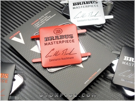 Mercedes Siyah Gri BRABUS Döşeme Koltuk Logo Amblem