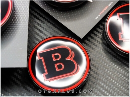 Mercedes Red BRABUS Logo Amblem Jant Göbeği Göbek Kapak Seti