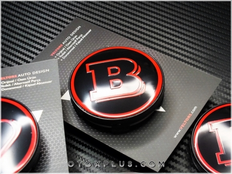 Mercedes Red BRABUS Logo Amblem Jant Göbeği Göbek Kapak Seti