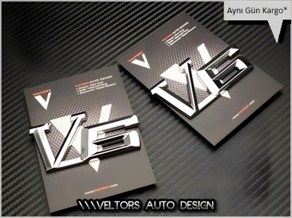Ford V6 Araç Yan Logo Amblem Seti