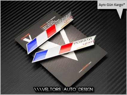 Peugeot Sport Yan Logo Amblem Seti
