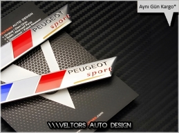Peugeot Sport Yan Logo Amblem Seti