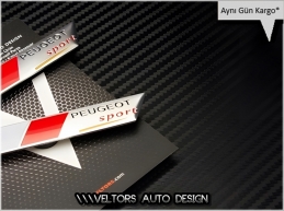 Peugeot Sport Yan Logo Amblem Seti