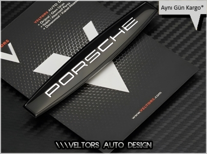 Porsche Black Torpido Kokpit Logo Amblem