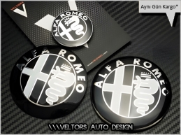 Alfa Romeo Ön Kaput Arka Bagaj Direksiyon Logo Amblem Seti