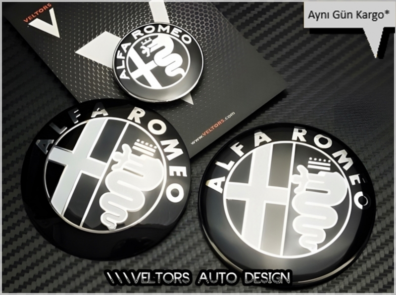 Alfa Romeo Ön Kaput Arka Bagaj Direksiyon Logo Amblem Seti