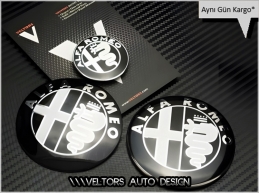 Alfa Romeo Ön Kaput Arka Bagaj Direksiyon Logo Amblem Seti