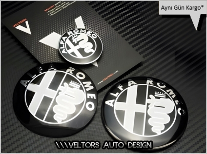 Alfa Romeo Ön Kaput Arka Bagaj Direksiyon Logo Amblem Seti