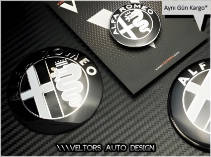 Alfa Romeo Ön Kaput Arka Bagaj Direksiyon Logo Amblem Seti