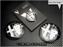 Alfa Romeo Ön Kaput Arka Bagaj Direksiyon Logo Amblem Seti