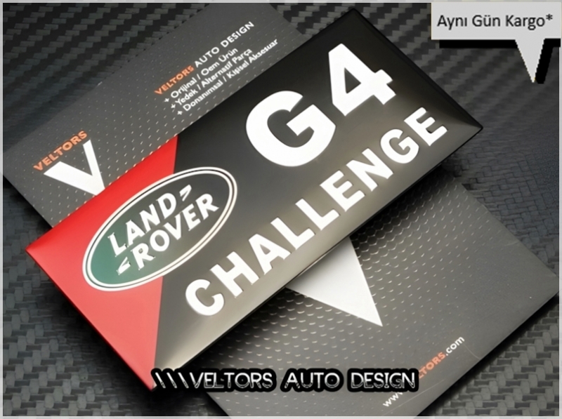 Land Rover G4 Challenge Plaket Logo Amblem