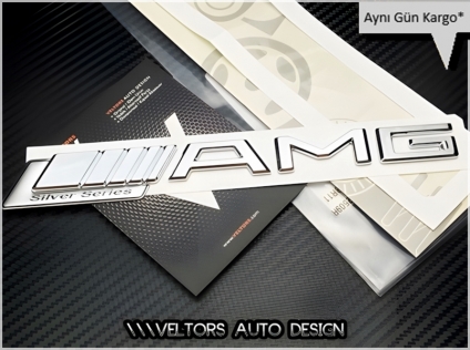 Mercedes AMG Silver Series Logo Amblem Seti