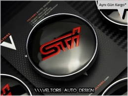 Subaru Sti Logo Amblem Jant Göbeği Göbek Kapak Seti