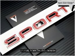 Land Rover Kırmızı Sport Bagaj Yazı Logo Amblem