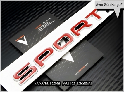 Land Rover Kırmızı Sport Bagaj Yazı Logo Amblem
