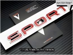 Range Rover Kırmızı Sport Bagaj Yazı Logo Amblem