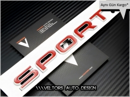 Range Rover Kırmızı Sport Bagaj Yazı Logo Amblem