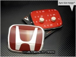 Honda Civic 2017 2018 2019 FC5 Kırmızı Kaput Bagaj Logo Amblem Seti Honda Civic 2017 2018 2019 FC5 Kırmızı Kaput Bagaj Logo Amblem Seti