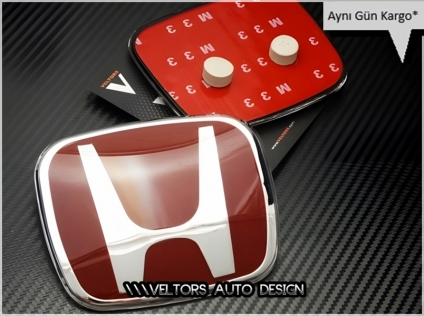 Honda Civic 2017 2018 2019 FC5 Kırmızı Kaput Bagaj Logo Amblem Seti