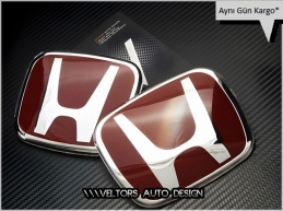 Honda Civic 2017 2018 2019 FC5 Kırmızı Kaput Bagaj Logo Amblem Seti Honda Civic 2017 2018 2019 FC5 Kırmızı Kaput Bagaj Logo Amblem Seti