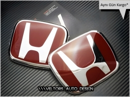 Honda Civic 2017 2018 2019 FC5 Kırmızı Kaput Bagaj Logo Amblem Seti Honda Civic 2017 2018 2019 FC5 Kırmızı Kaput Bagaj Logo Amblem Seti