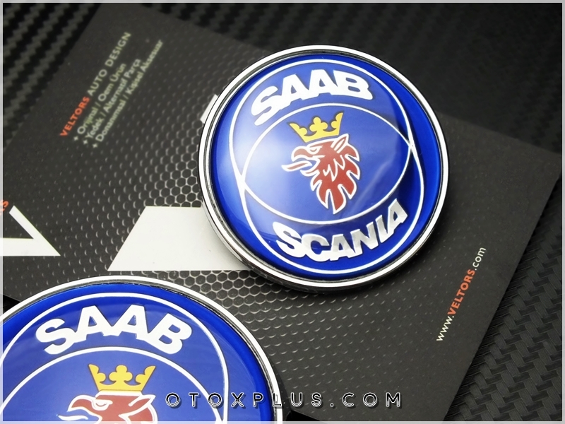 Saab Orjinal Kaput Bagaj Logo Amblem Seti
