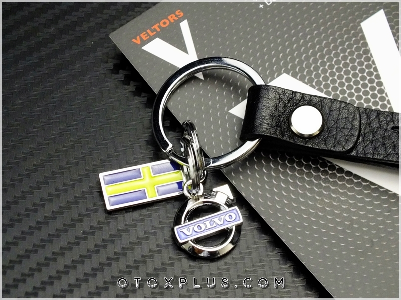 Volvo Logo Amblem Deri Anahtarlık