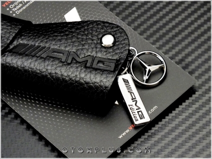 Mercedes AMG Logo Amblem Gerçek Deri AMG Anahtarlık