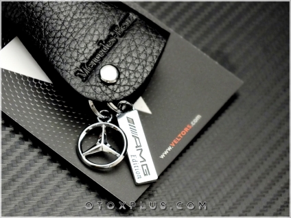 Mercedes AMG Logo Amblem Gerçek Deri AMG Anahtarlık