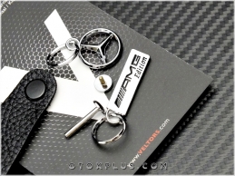 Mercedes AMG Logo Amblem Gerçek Deri AMG Anahtarlık