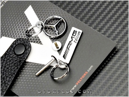 Mercedes AMG Logo Amblem Gerçek Deri AMG Anahtarlık