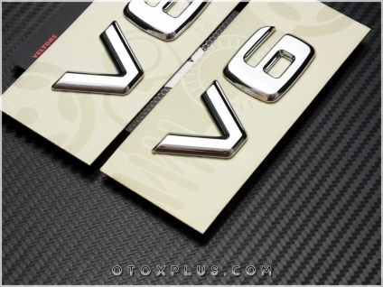 Mercedes V6 Yan Logo Amblem Seti