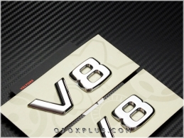 Mercedes V8 Yan Logo Amblem Seti Mercedes V8 Yan Logo Amblem Seti