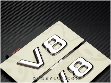 Mercedes V8 Yan Logo Amblem Seti