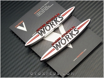 Mini John Cooper Works Yan Çamurluk Logo Amblem Seti