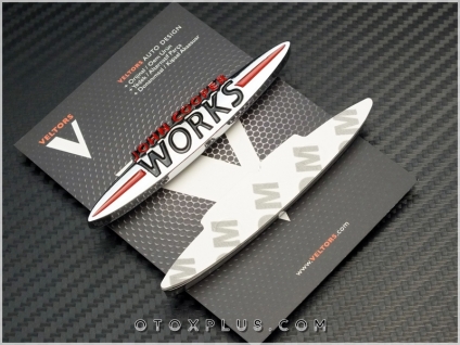 Mini John Cooper Works Yan Çamurluk Logo Amblem Seti