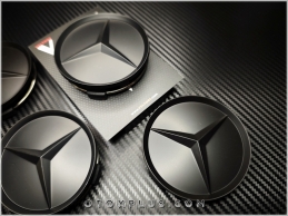 Mercedes Logo Amblem Siyah Jant Göbeği Göbek Kapak Seti