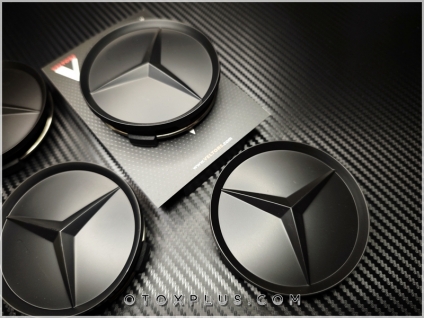 Mercedes Logo Amblem Siyah Jant Göbeği Göbek Kapak Seti