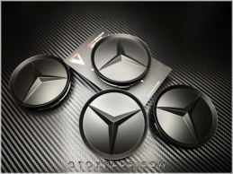 Mercedes Logo Amblem Siyah Jant Göbeği Göbek Kapak Seti