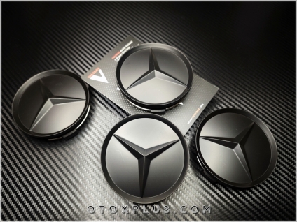 Mercedes Logo Amblem Siyah Jant Göbeği Göbek Kapak Seti
