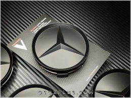 Mercedes Logo Amblem Siyah Jant Göbeği Göbek Kapak Seti