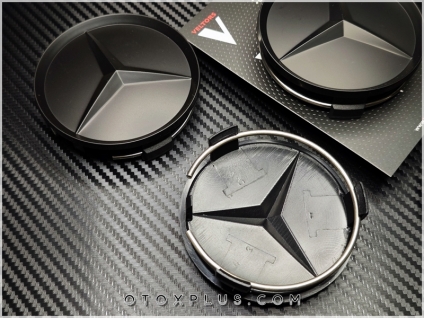 Mercedes Logo Amblem Siyah Jant Göbeği Göbek Kapak Seti