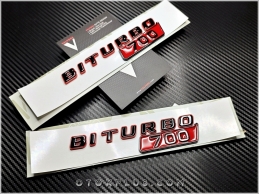 Mercedes Siyah Kırmızı BRABUS BITURBO 700 Logo Amblem Seti