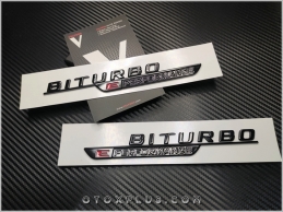 Mercedes Siyah Kırmızı Biturbo E PERFORMANCE Logo Amblem Seti