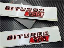 Mercedes Siyah Kırmızı BRABUS BITURBO 900 Logo Amblem Seti