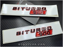 Mercedes Siyah Kırmızı BRABUS BITURBO 900 Logo Amblem Seti Mercedes Siyah Kırmızı BRABUS BITURBO 900 Logo Amblem Seti