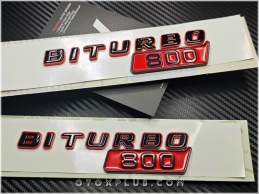 Mercedes Siyah Kırmızı BRABUS BITURBO 800 Logo Amblem Seti