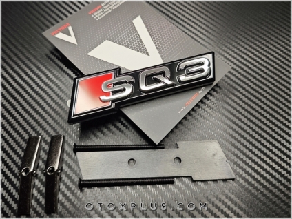 Audi Black Siyah SQ3 - S Q3 Ön Izgara Logo Amblem Seti