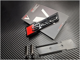 Audi Black Siyah SQ8 - S Q8 Ön Izgara Logo Amblem Seti