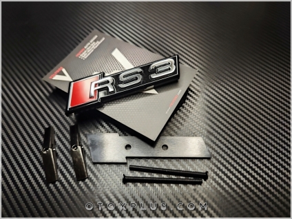 Audi A3 RS3 - RS 3 Ön Izgara Logo Amblem Seti